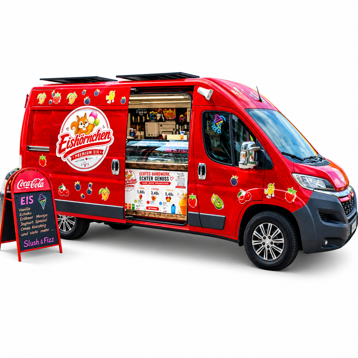 Eiswagen Krefeld von Eishörnchen mit Premium-Eis